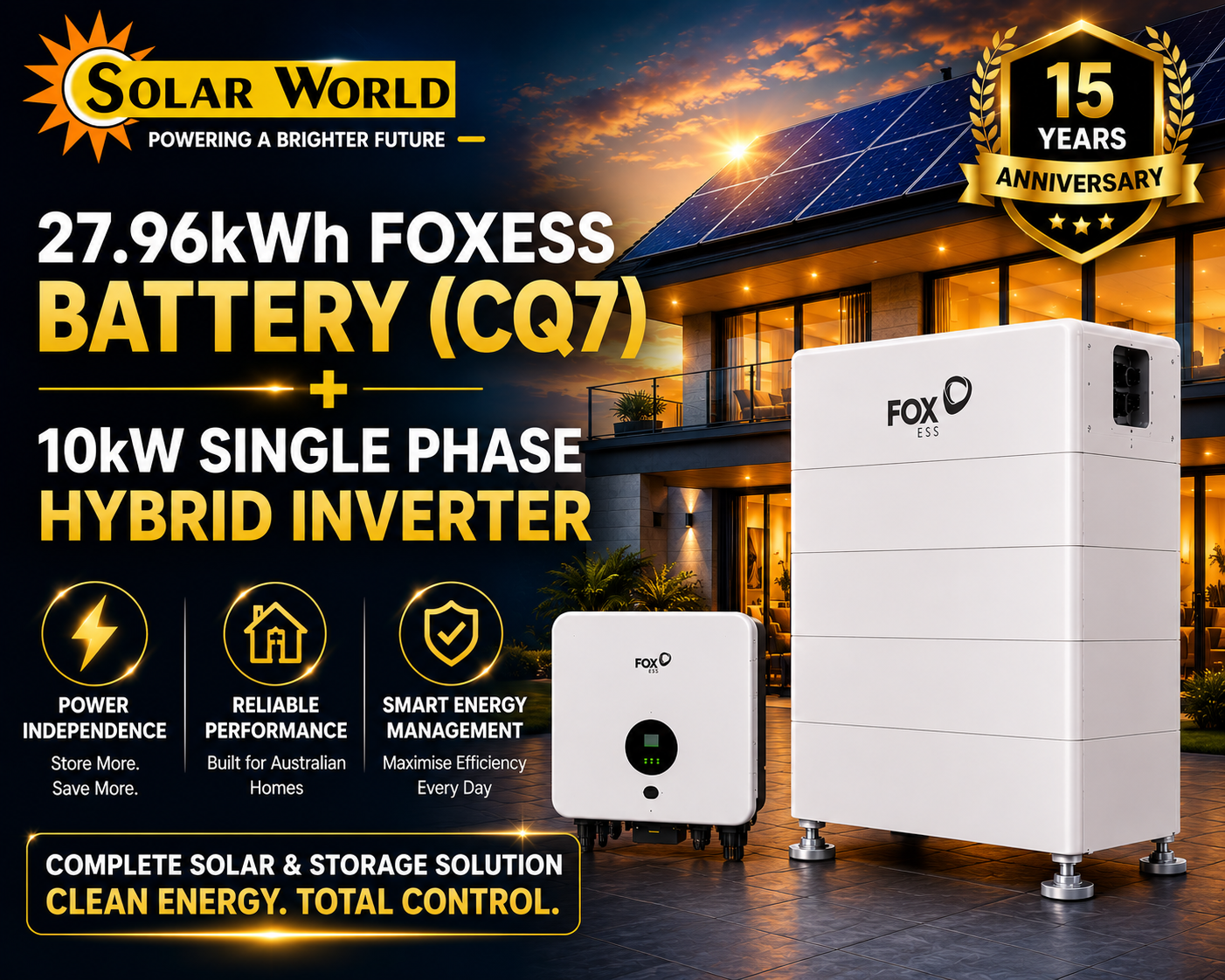 27.96 kw Foxess Battery (CQ7) Package 1p 10k inverter