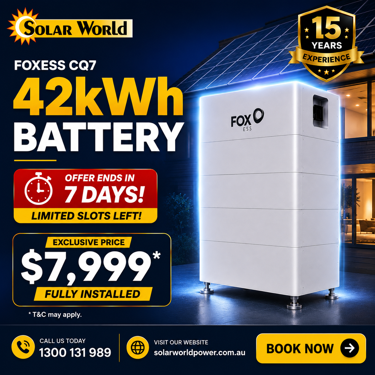 Foxess 41.76kw Battary + 10kw Hybrid InverterPackage 1p